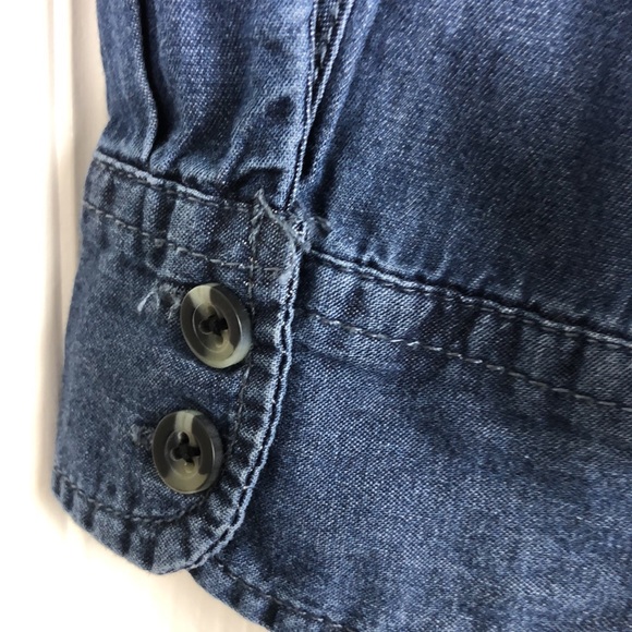 Long Sleeve Denim Top Blue with Red Cardinal Bird Small - Picture 7 of 8